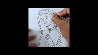 HOW TO DRAW THE VIRGIN OF GUADALUPE