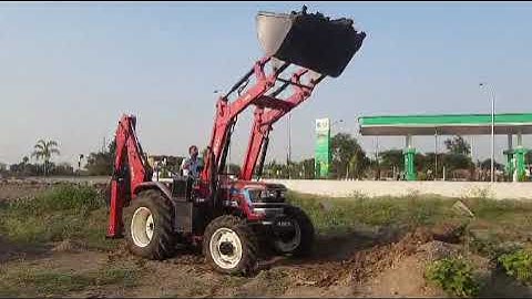 Jcb 3dx on Mahindra tractor backhoe loader machine jcb testing