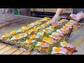 japanese street food - OKONOMIYAKI 広島焼き hiroshima style