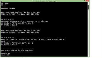 Oracle - PL/SQL - Creating Procedure