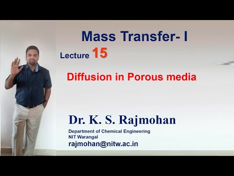 Mass Transfer-I L15  Diffusion in Porous media: Numerical on Knudsen Diffusion