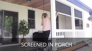 Screened In Porch | Somfy Motorized Screens Install | DIY Front Porch Makeover