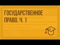 Государственное право. Ч. 1. Видеоурок по обществознанию 10 класс