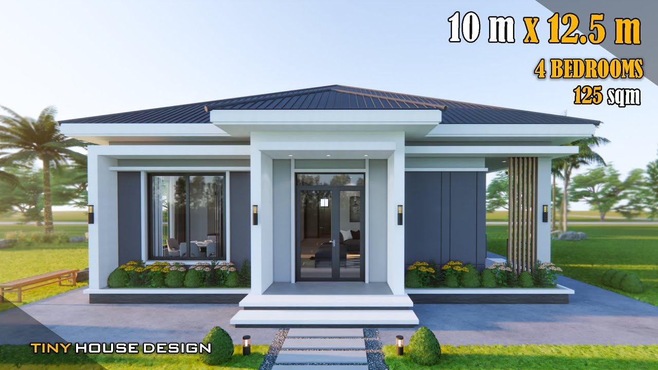 Small House Design | 2 Storey | 8.50m x 10 m (85 sqm) | 3 Bedrooms - YouTube