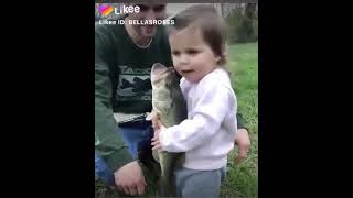 cute girl carying fish  its okay fish 