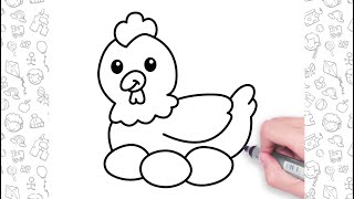 Bolalar uchun jòja rasmini chizish /Drawing a chicken for kids / рисунок цыпленка для детей