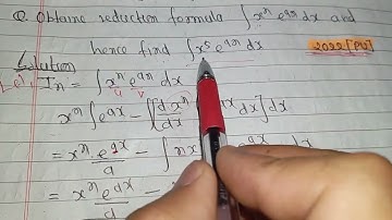 Reduction formula 2022 PU Question solution Civil Engineering mathmatics Bachelor first sem. #civil