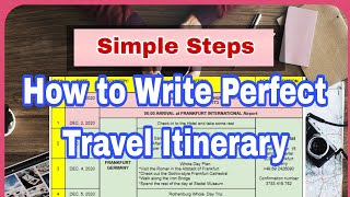 How to Write a TRAVEL ITINERARY (step-by-step guide) high chance of approval #visa#schengenvisa