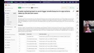 In App Action-Based Email Triggers for GitLab.com User Marketing - Jensen Stava