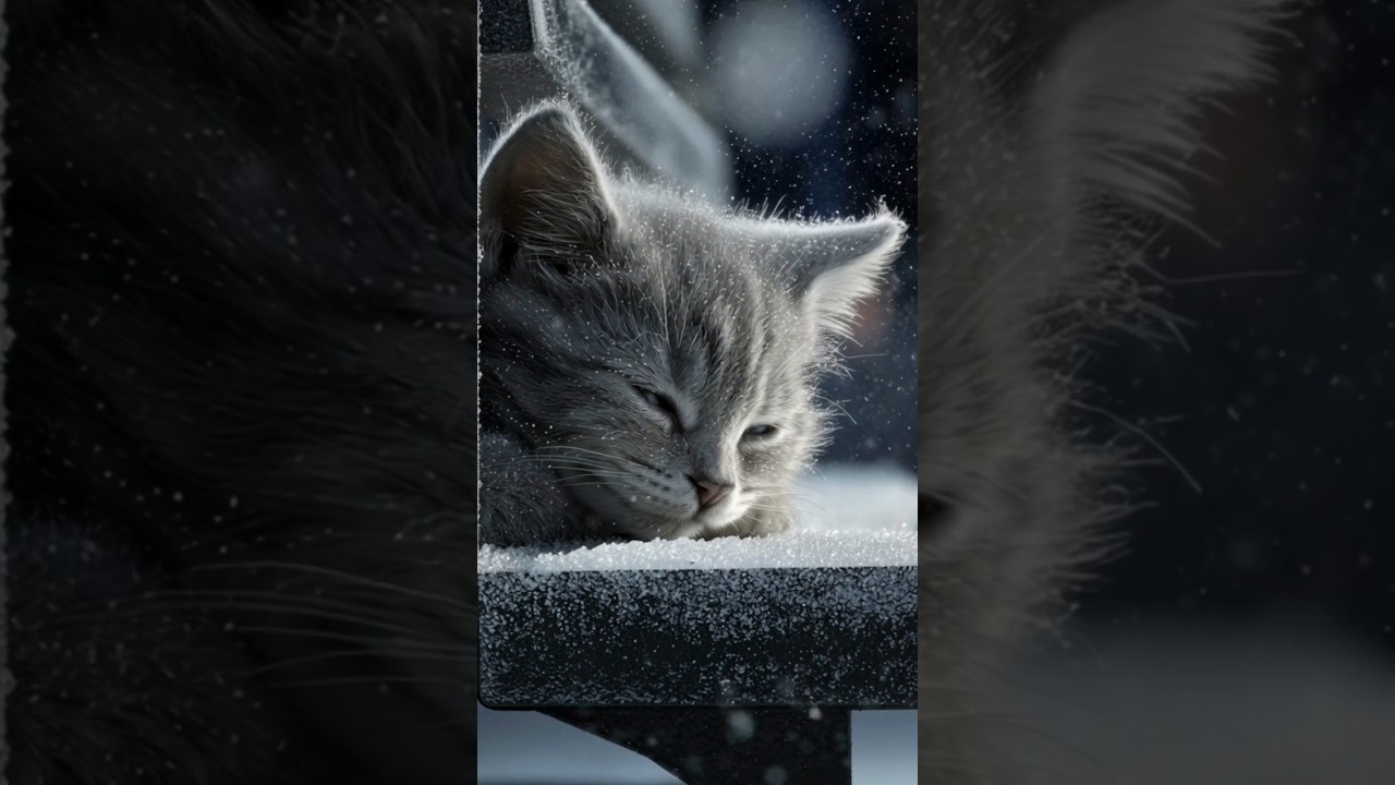 Left in the Snow, Tiny Kitten is Saved by a Brave St. Bernard 🐾