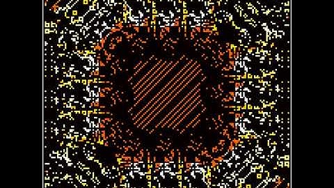 Sum of Neighbours, Square Self-Expanding Grid, Threshold = 100, Reset = 0