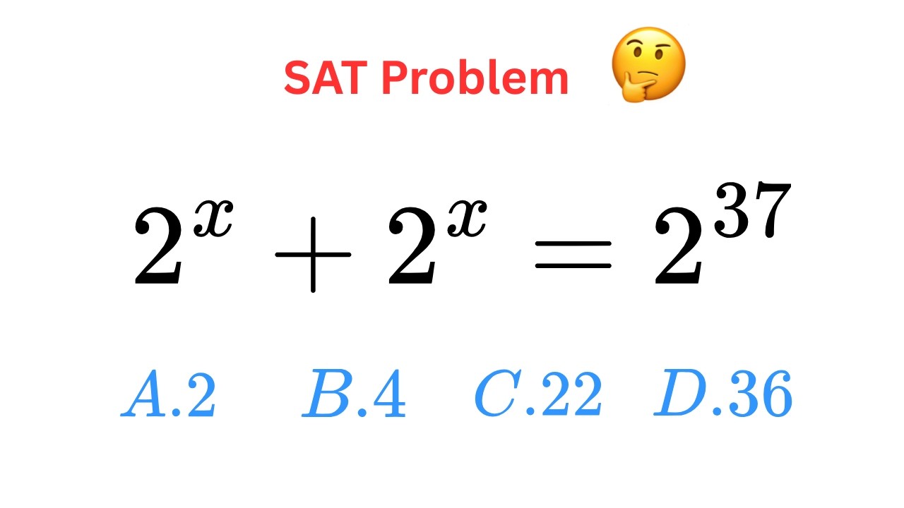 Sat Math Exponential Reltaion SAT Math Exponent Problem #maths #mathstricks #exponents - YouTube