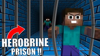ESCAPING HEROBRINE&#39;s Secret PRISON in Minecraft