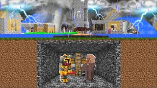Minecraft TORNADO BUNKER TO PROTECT VILLAGER MOBS MOD / NATURAL DISASTERS !! Minecraft Mods