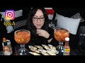 MEXICAN SHRIMP COCKTAIL AND BAKED MUSSELS MUKBANG | CÓCTEL DE CAMARÓN | INSTAGRAM Q&amp;A