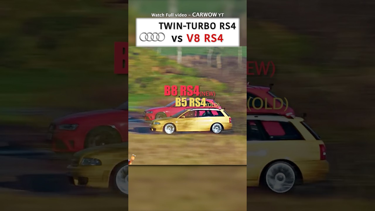 Дрэг-рейсинг RS4 с двойным турбонаддувом против RS4 с двигателем V8