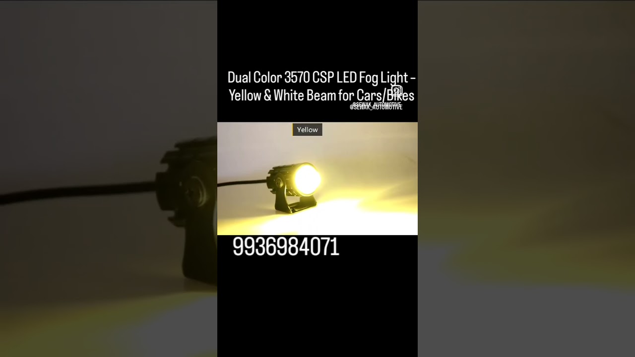 High Power LED Fog Light Spotlight White & Yellow Beam Aluminum Waterproof Driving Lamp 12V-80V