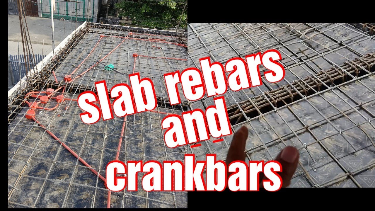 Slab re enforcement rebars L over 4 layout and crankbars
