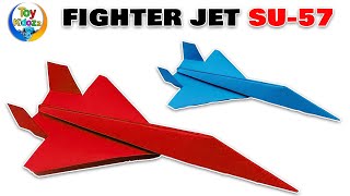 SU-57 Fighter Jet with Paper ✈️ | DIY Origami Stealth Plane Tutorial