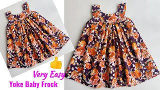 Very Easy Yoke Baby Frock Cutting And Stitching Full Tutorial Baby Frock Cutting And Stitching 1-2