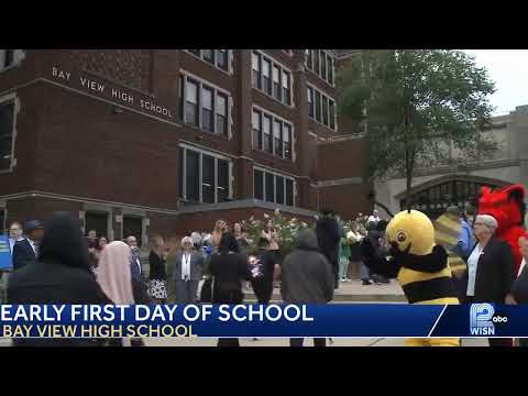 MPS celebrates early start first day of school at Bay View High school