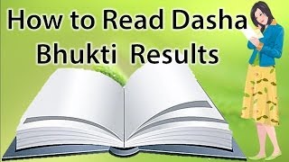 How to read Dasha Bhukti (AntarDasha) results - YouTube