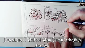 Draw With Me ... Zentangle Tangle Patterns "Ginili" and "Gingo"