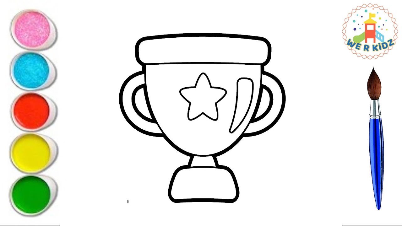 How to Draw a Trophy || Cartoon || Winning Trophy || Learning Video for kids|| Coloring & Drawing