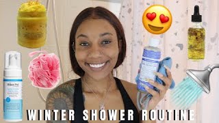 WINTER SHOWER ROUTINE 2021 ?‍️ *feminine hygiene, brightening dark marks & smell good all day*