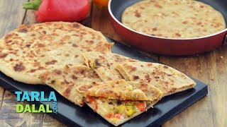 पिज़्जा पराठा - Pizza Paratha Recipe by Tarla Dalal