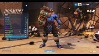 All Doomfist's Emotes/highlight intros and skins Preview