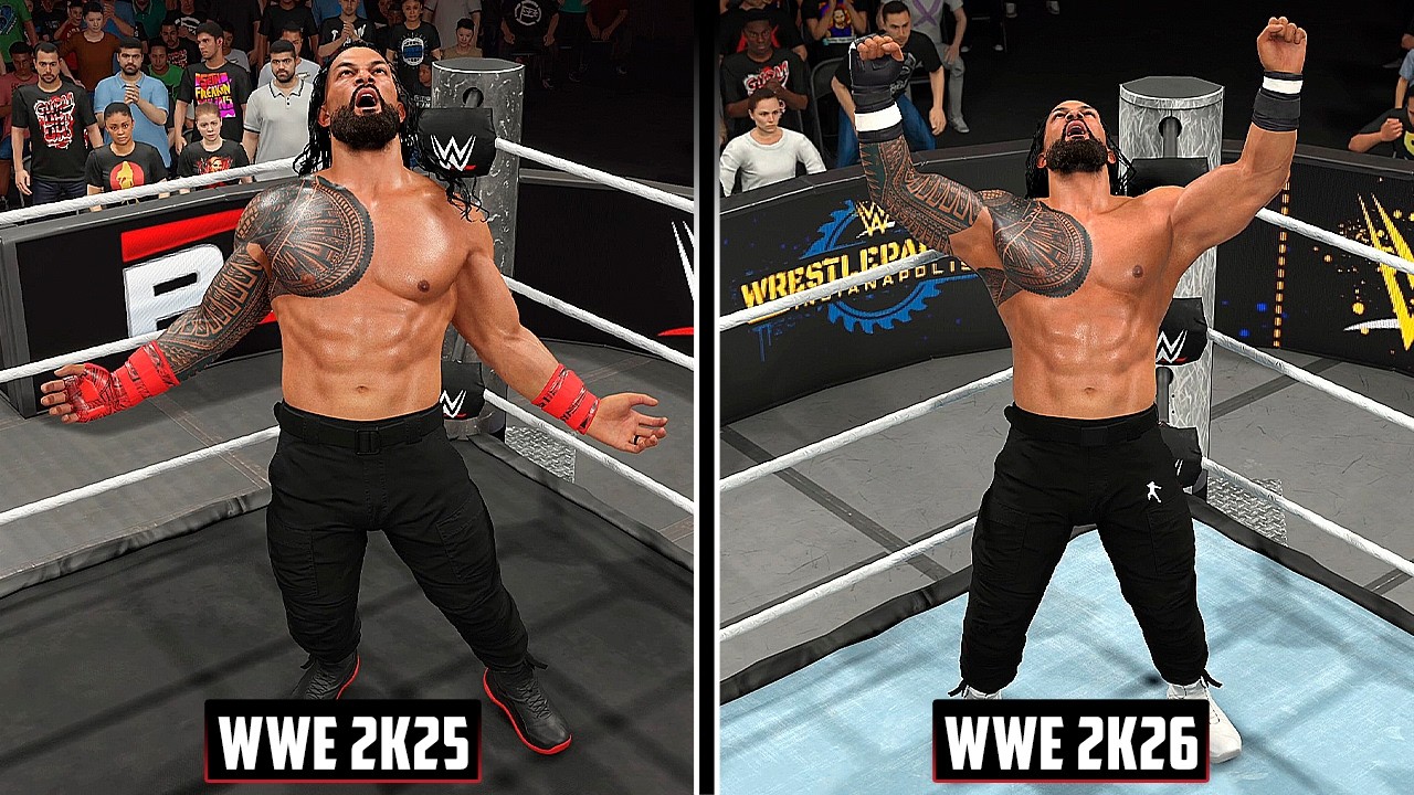 WWE 2K25 против WWE 2K26 — Сравнение финишных приемов и выходов на ринг!