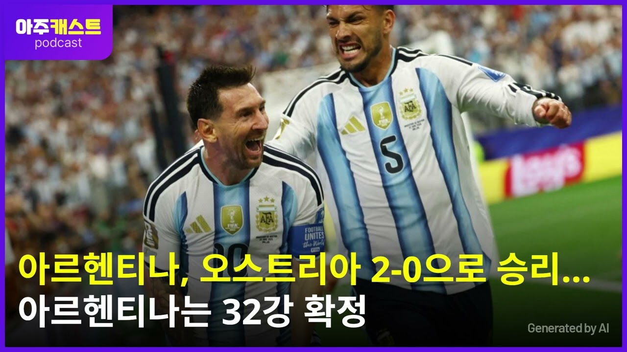 [북중미 월드컵] 아르헨티나, 오스트리아 2-0으로 승리…아르헨티나는 32강 확정