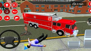 Real Fire Truck Driving Simulator #22- New Fire Fighting Fireman's Daily Job - Best Android Gameplay screenshot 2