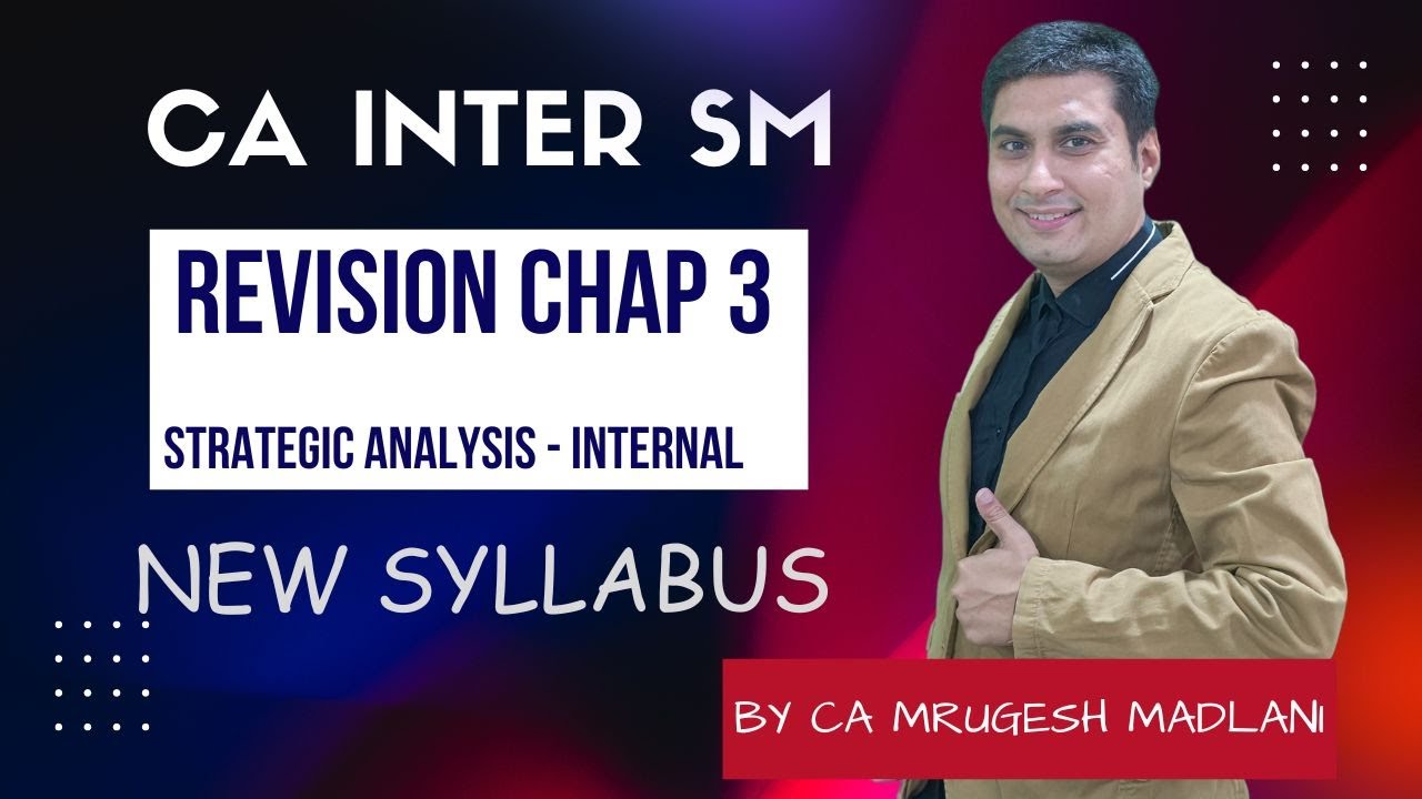 CA Inter Strategic Management | Detailed Revision of Chap 3 | Strategic Analysis-Internal | May 25
