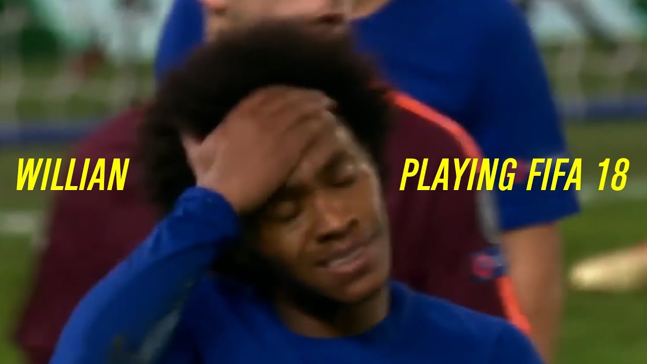 Willian playing FIFA 18