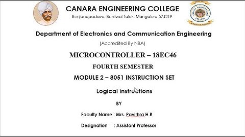 VTU|MC|18EC46|M2 Instruction set|L4 Logical instructions