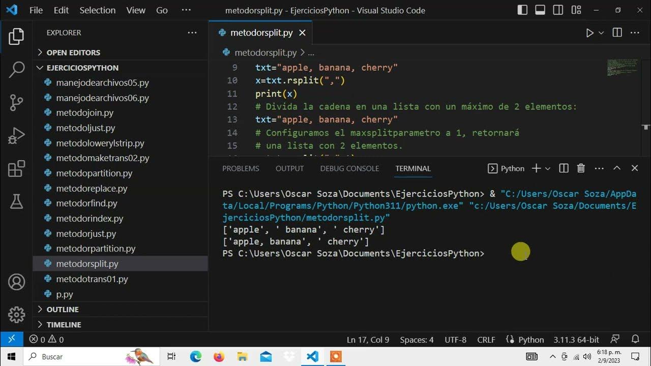 Curso de Programacion Python Desde Cero Metodo Rsplit - YouTube