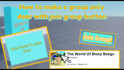 How to make a *GROUP ONLY DOOR WITH JOIN GROUP BUTTON* In Roblox Studio!