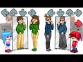 FEMALE EDDSWORLD MIRROR: Female Edd and Tom, Boyfriend-girl and Girlfriend-boy vs Tord and Zombie