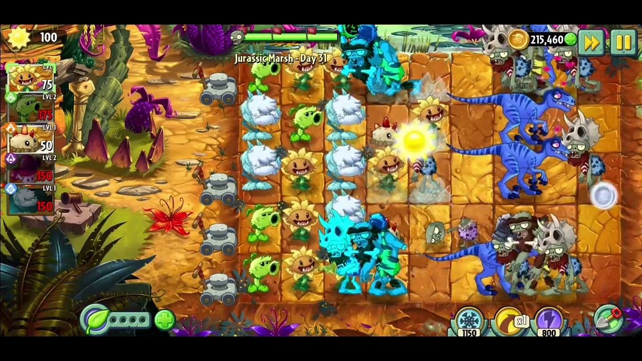 Jurassic Marsh - Day 31 || PvZ 2 - YouTube
