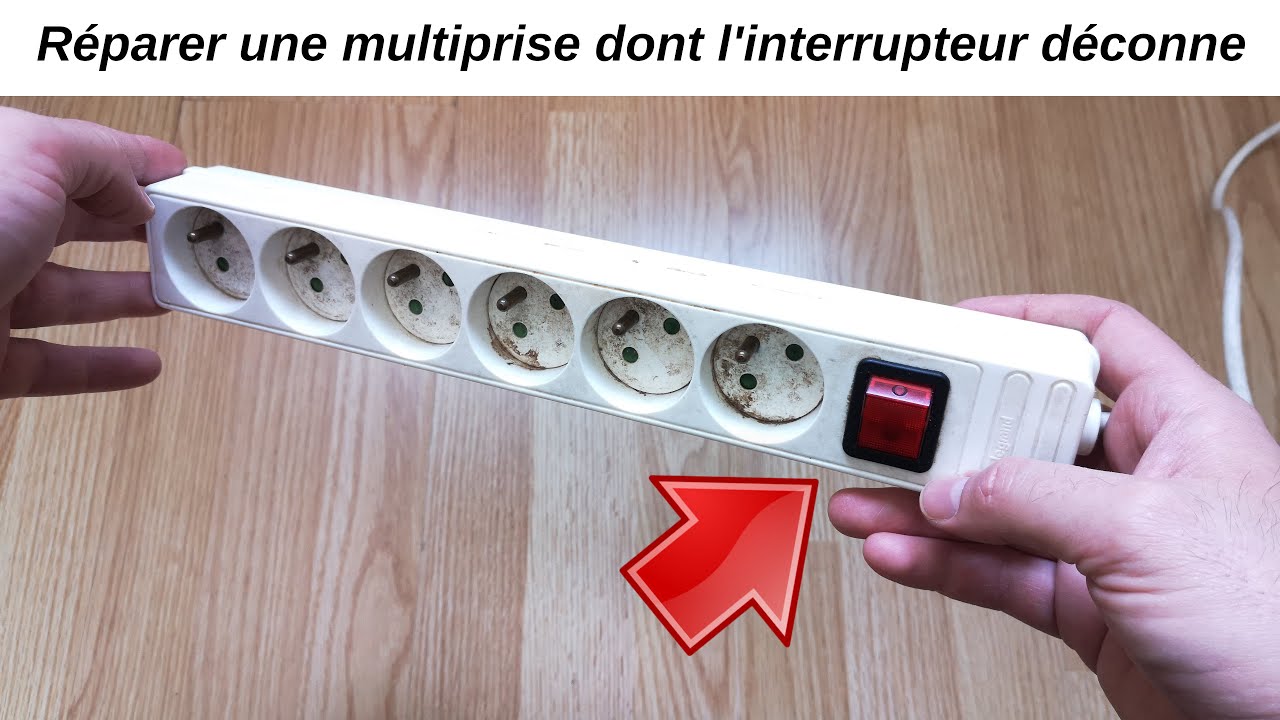 Multiprise - Sans contact - Interrupteur On/Off - 4 Portes Entrées