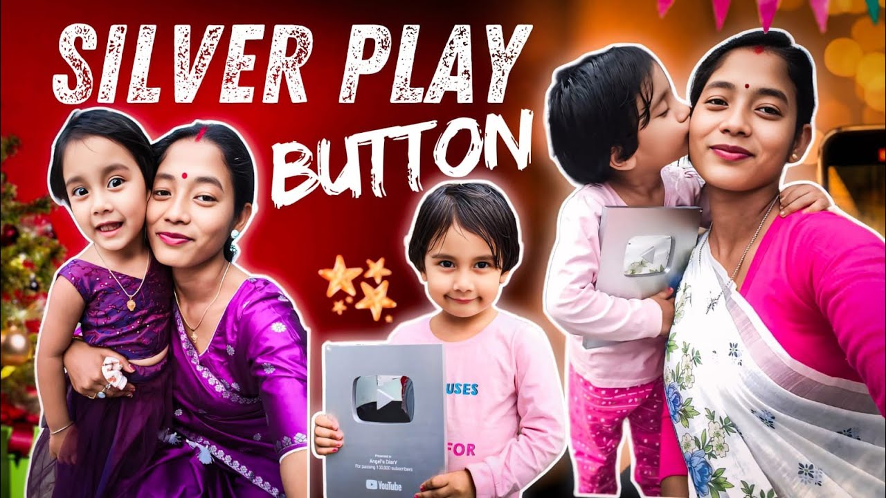 Silver play button পালো🙏🥰|| এঞ্জেলৰ নতুন কাপোৰ ||এঞ্জেলৰ mini play button|| YouTube Award ||