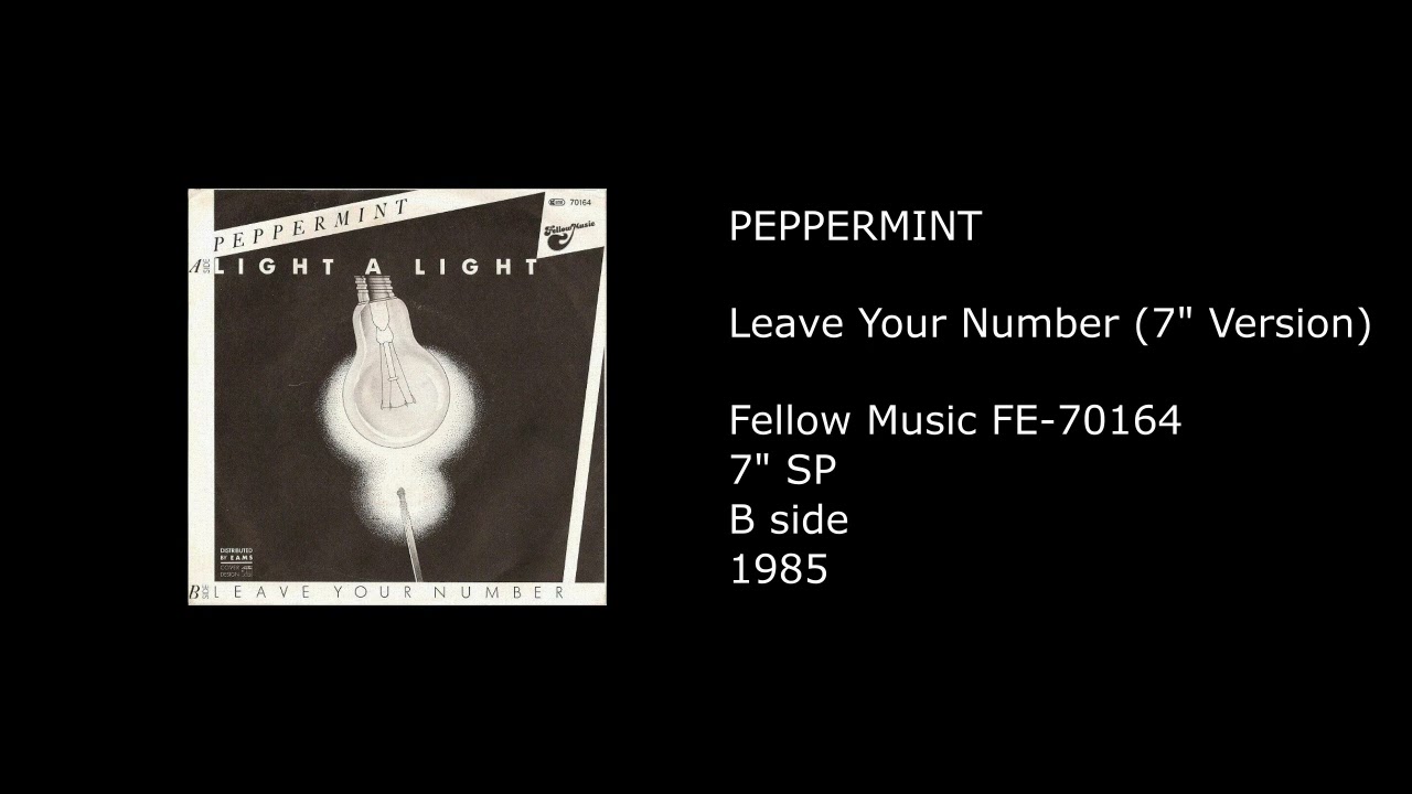 PEPPERMINT - Leave Your Number (7'' Version) - 1985