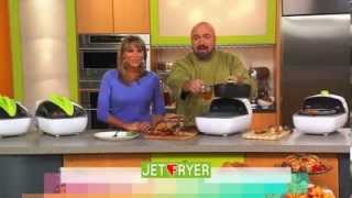 Kelly Diedring Harris co-hosts the Vitagy Jet Fryer infomercial with Marc Gill