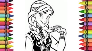 How to draw Anna from Frozen, Disney princess Anna drawing and colouring , super easy drawings