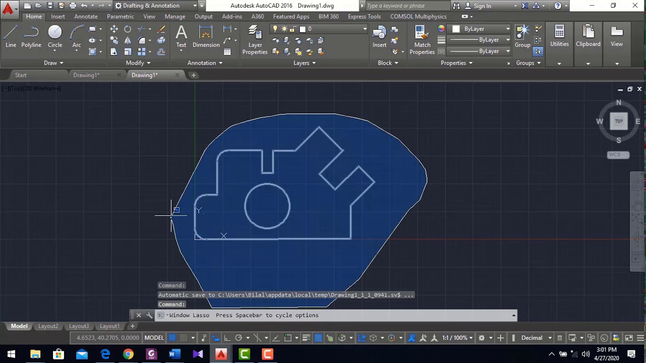 Fillet Command with Paractice Drawing in AutoCAD - YouTube