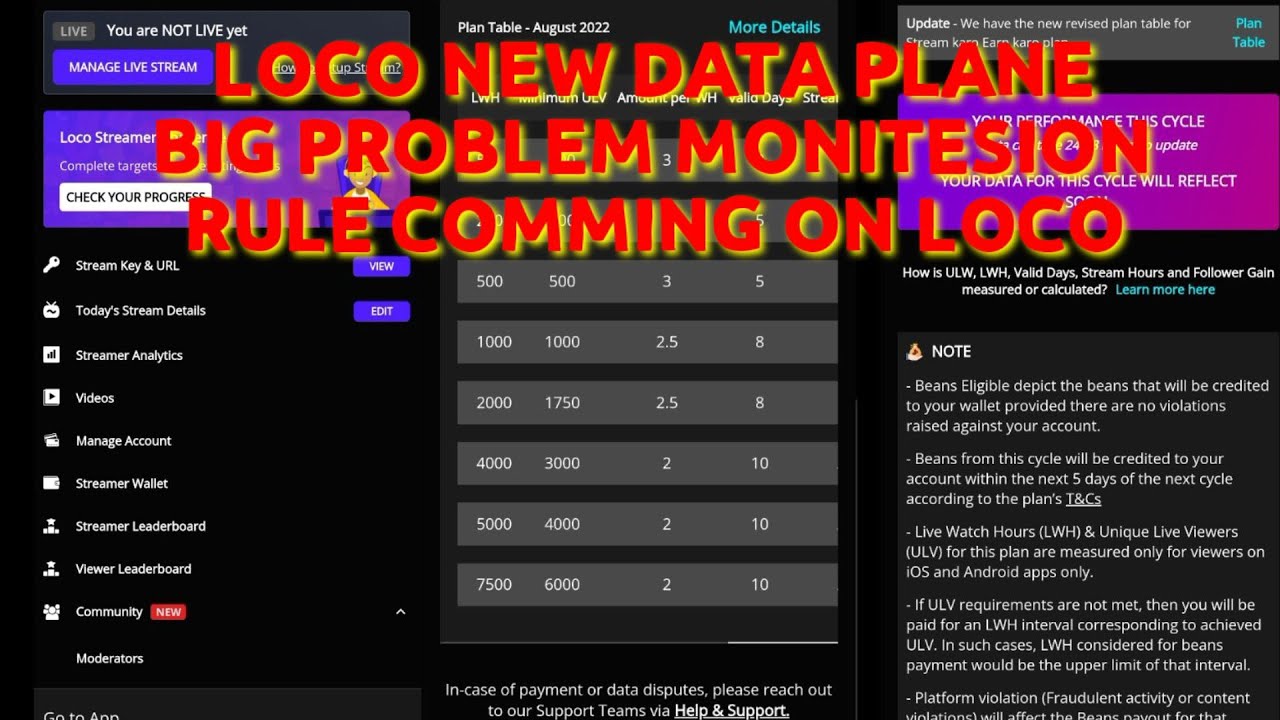 LOCO NEW UPDATE CHANGE EVERYTHING NEW DATA PLANE TABLE AND RULE EXPLAIN FULL VIDEO..