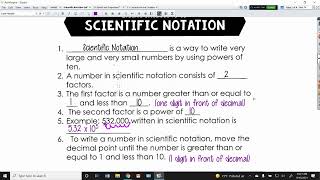 Scientific Notation Guided Notes
