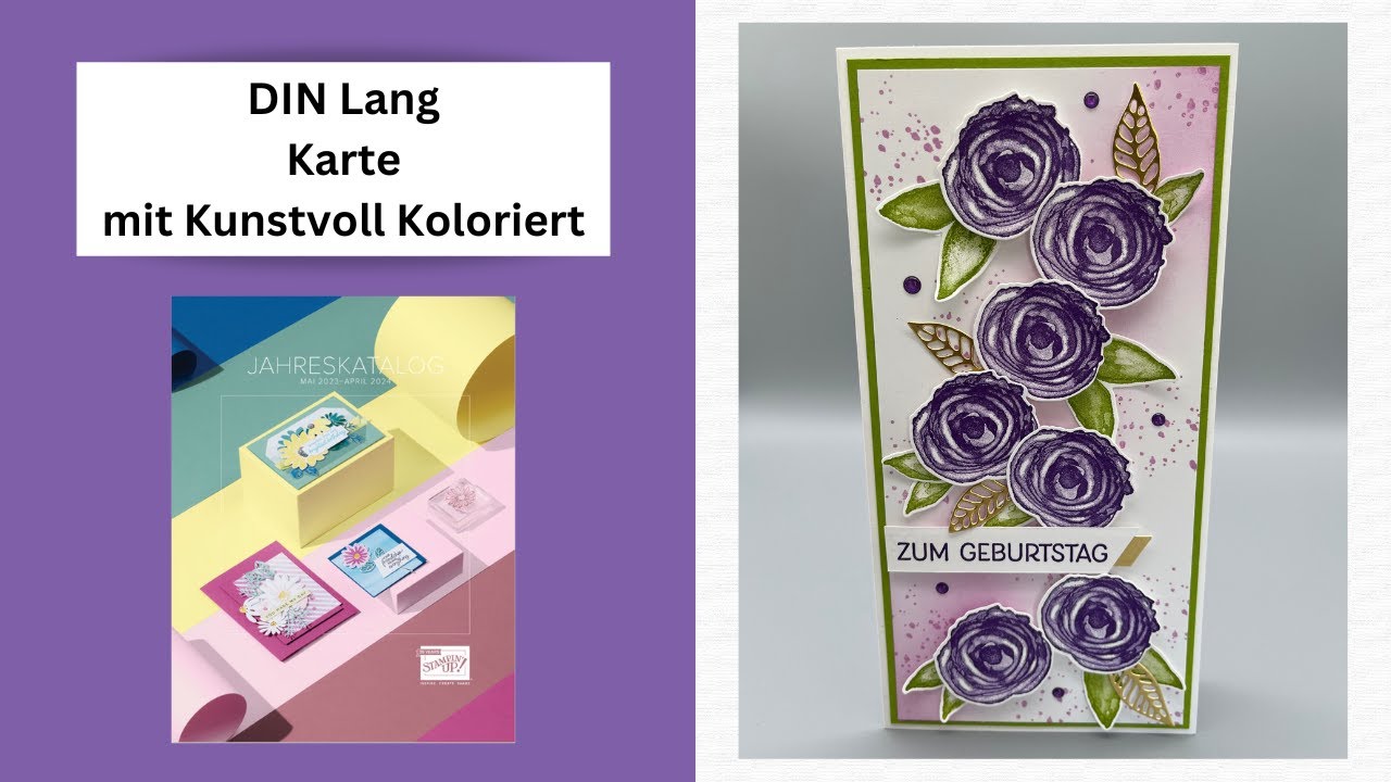 DIN Lang Karte mit Kunstvoll Koloriert von Stampin`UP!
